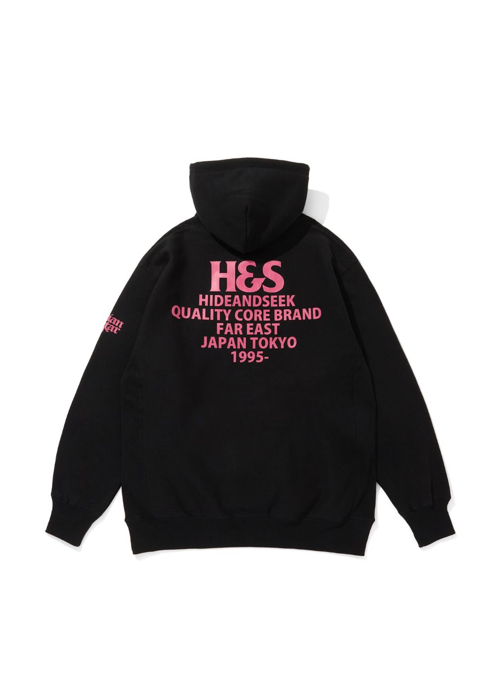 × ASIAN STAR SLOW&SEXY Hooded Sweat Shirt (BLACK/PINK) / エイジアンスター コラボ スウェット パーカー