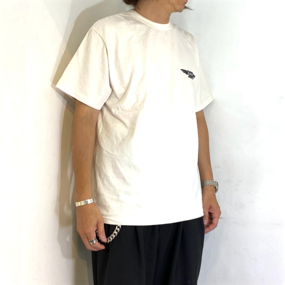 BINDER NECK WING LOGO VINTAGE TEE ＜NATURALLY PAINT DESIGN＞ (WHITE) / ×ナチュラリーペイント コラボ Tシャツ
