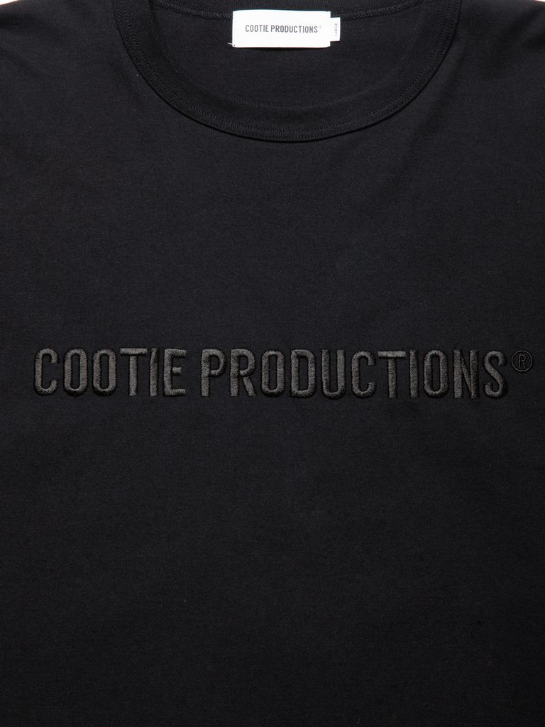 COOTIE PRODUCTIONS - Oversized L/S Tee (Embroidery) (BLACK) / ロゴ 