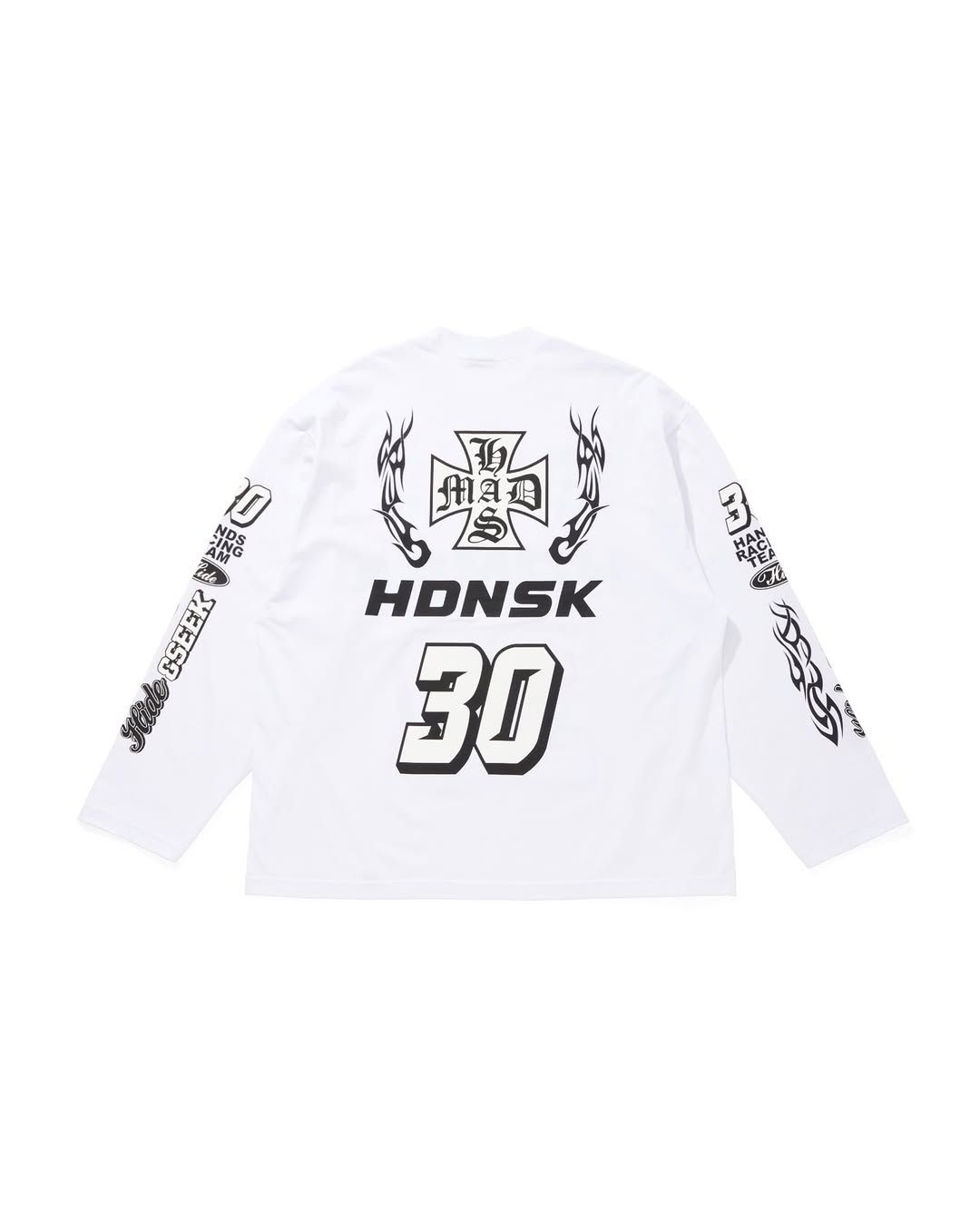 【ラスト1点】Racing L/S Tee (WHITE) / レーシング プリント ロングスリーブ Tシャツ