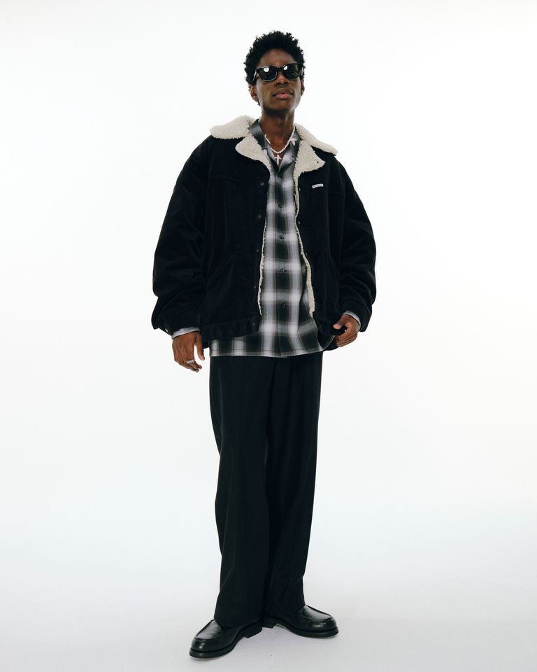 COOTIE PRODUCTIONS - Corduroy Cattleman Jacket (BLACK×BEIGE  