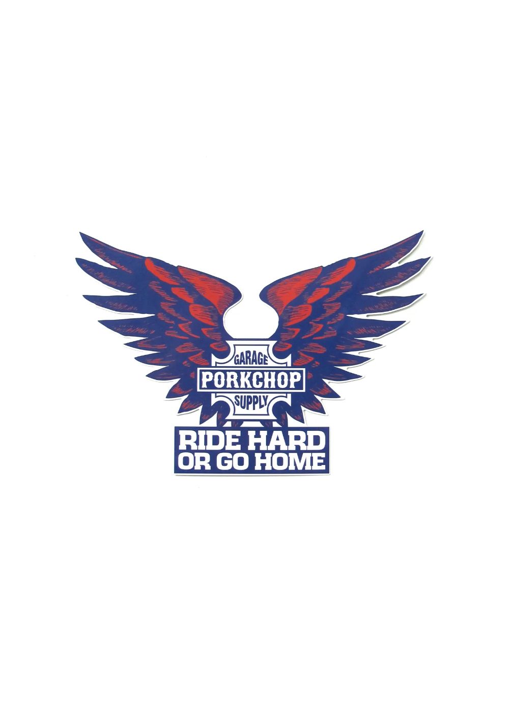 B＆S WING T STICKER (NAVY) / B&S ウイングTステッカー