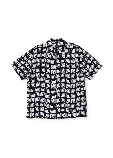 ATOMIC S/S SHIRT (NAVY) / アトミック柄 アロハ シャツ