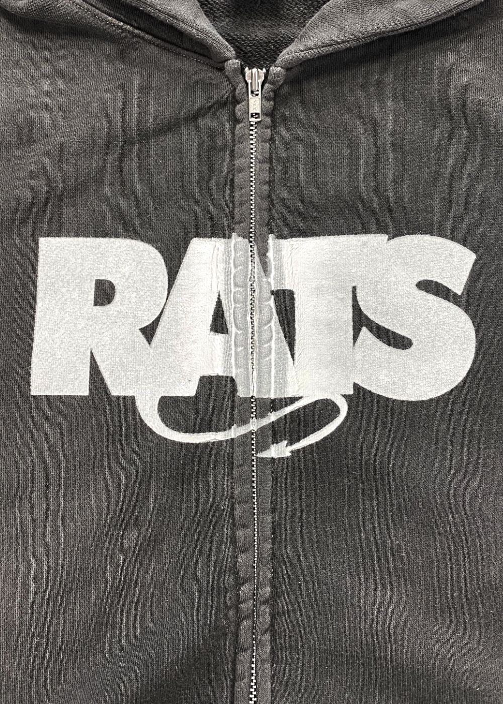 PIGMENT DYED ZIP HOODIE (BLACK) / ピグメントダイ ジップ スウェット パーカー