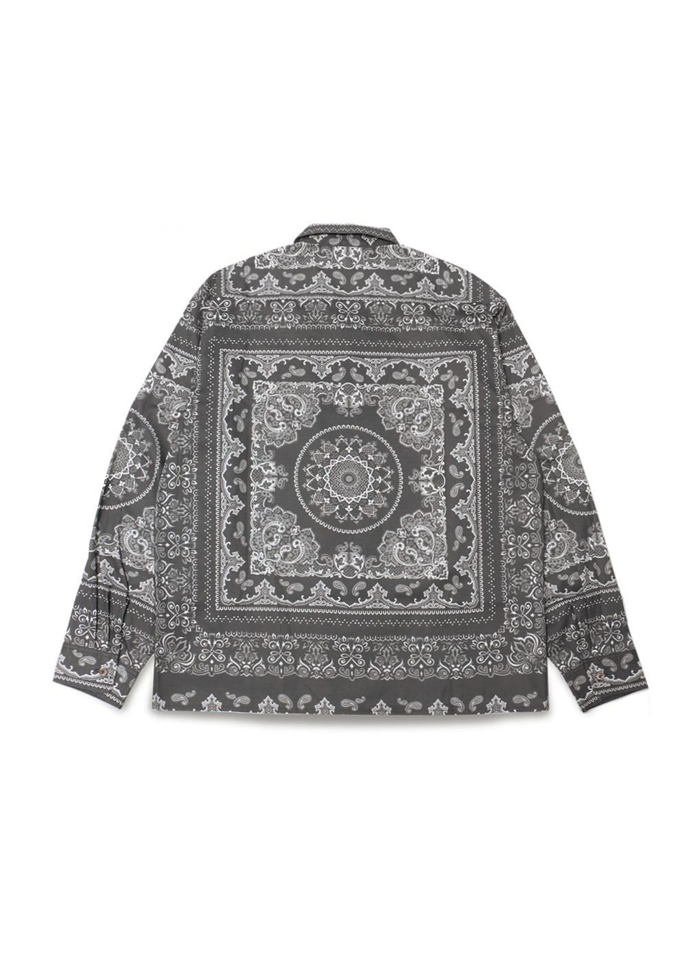 HIDE AND SEEK - Bandana Pattern L/S Shirt (BLACK) / オリジナル バンダナ オープンカラー シャツ  | LOOPHOLE