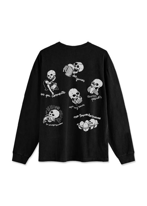 Skull L/S tee (BLACK) / スカル プリント ロング T