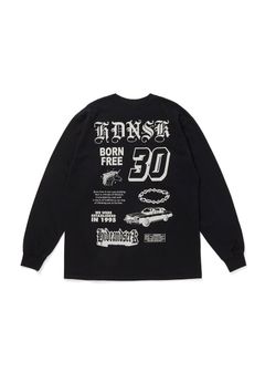 【ラスト1点】30 L/S Tee (BLACK) / プリント ロングスリーブ Tシャツ