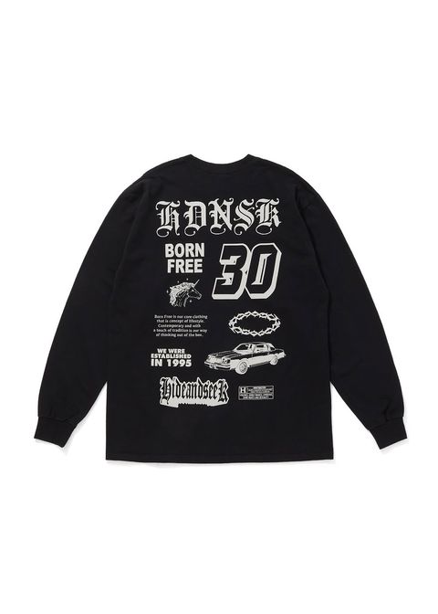 【ラスト1点】30 L/S Tee (BLACK) / プリント ロングスリーブ Tシャツ