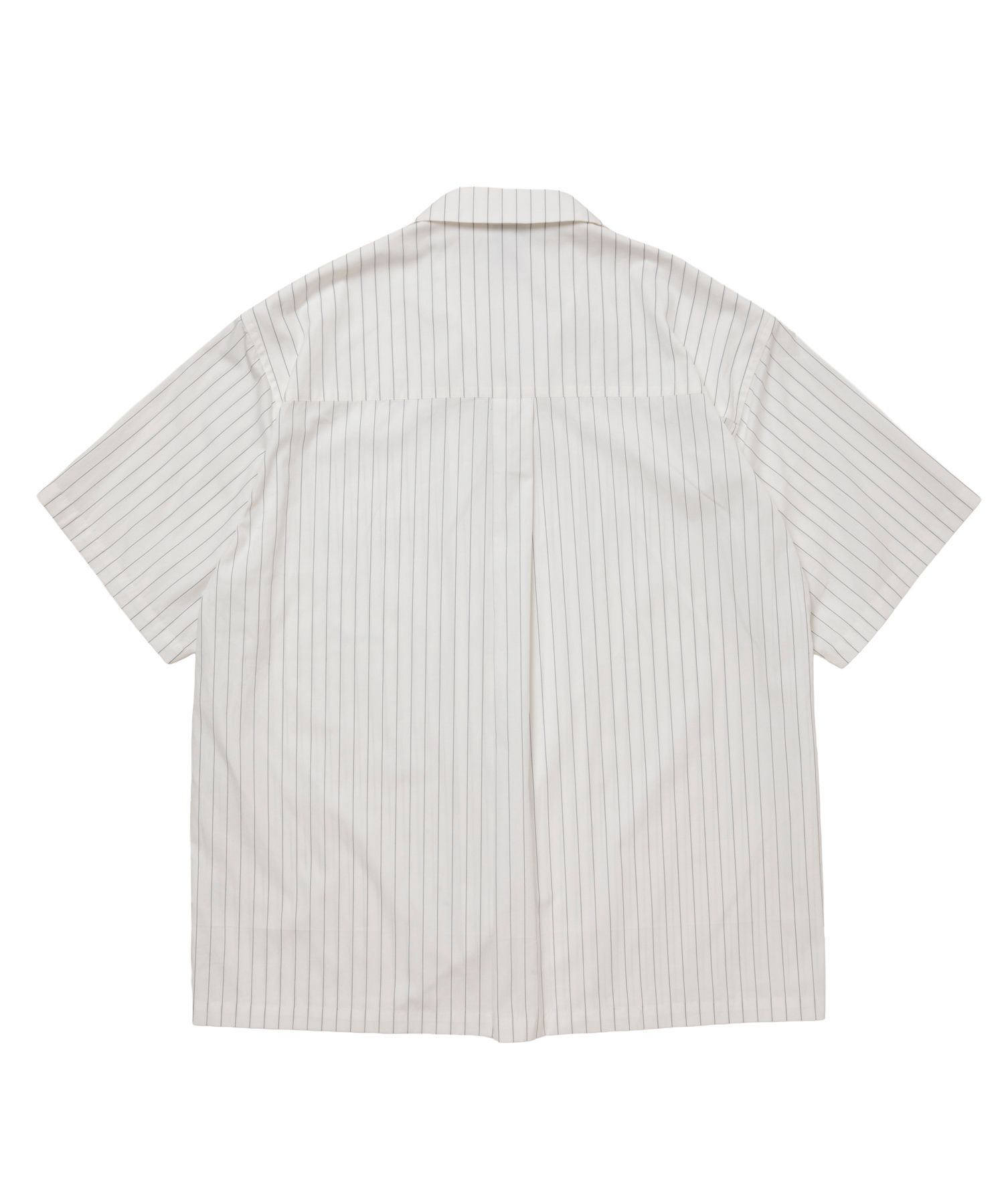 R9 STRIPE S/S SHIRTS (WHITE) / オープンカラー ストライプ シャツ