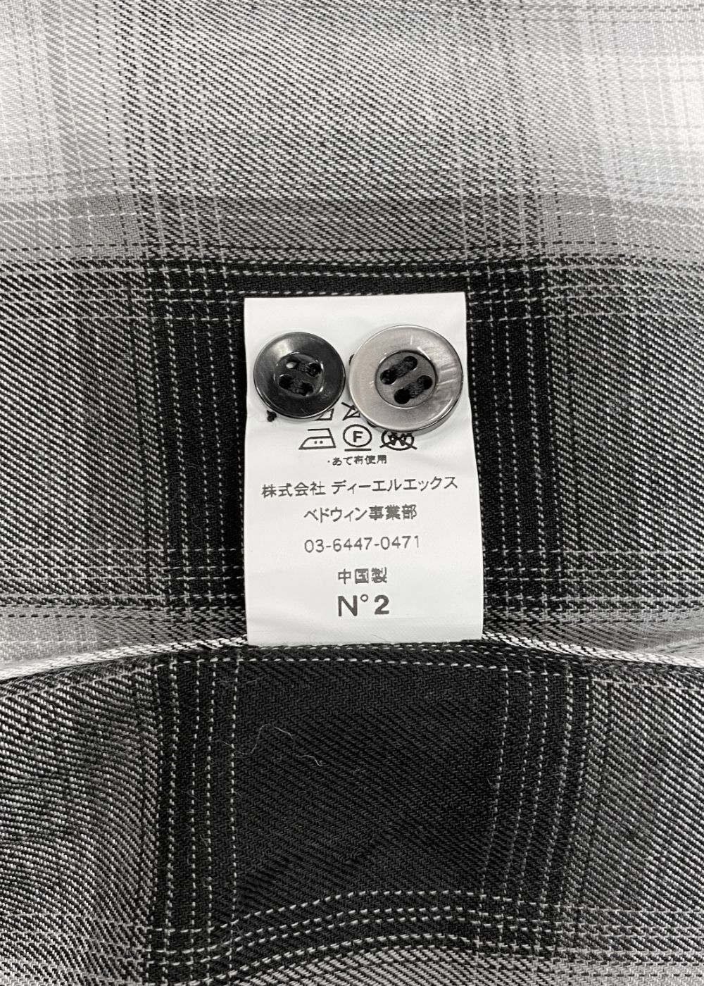 FIVE BROTHER Ex. L/S CHECK SHIRT "VIN" (GRAY) / ファイブ ブラザー コラボ チェック シャ