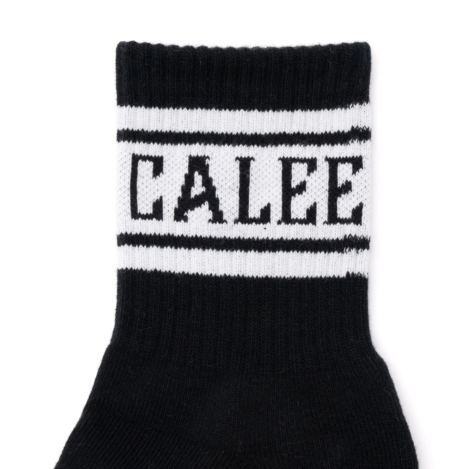 JACQUARD PILE LINE SOCKS (BLACK×WHITE) / オリジナル ラインソックス