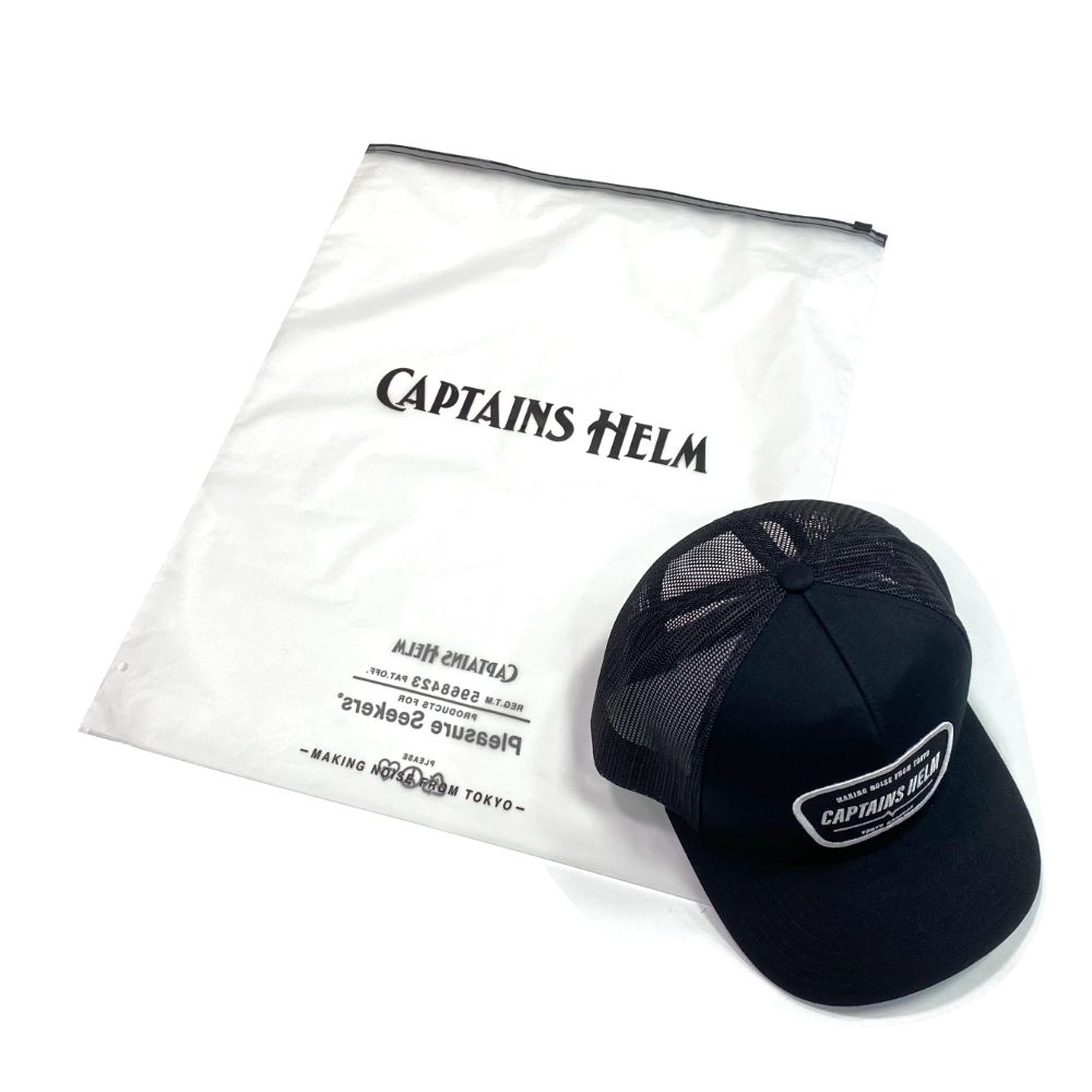 CAPTAINS HELM - YOUTH QUAKERS MESH CAP (BLACK) / ワッペンメッシュ