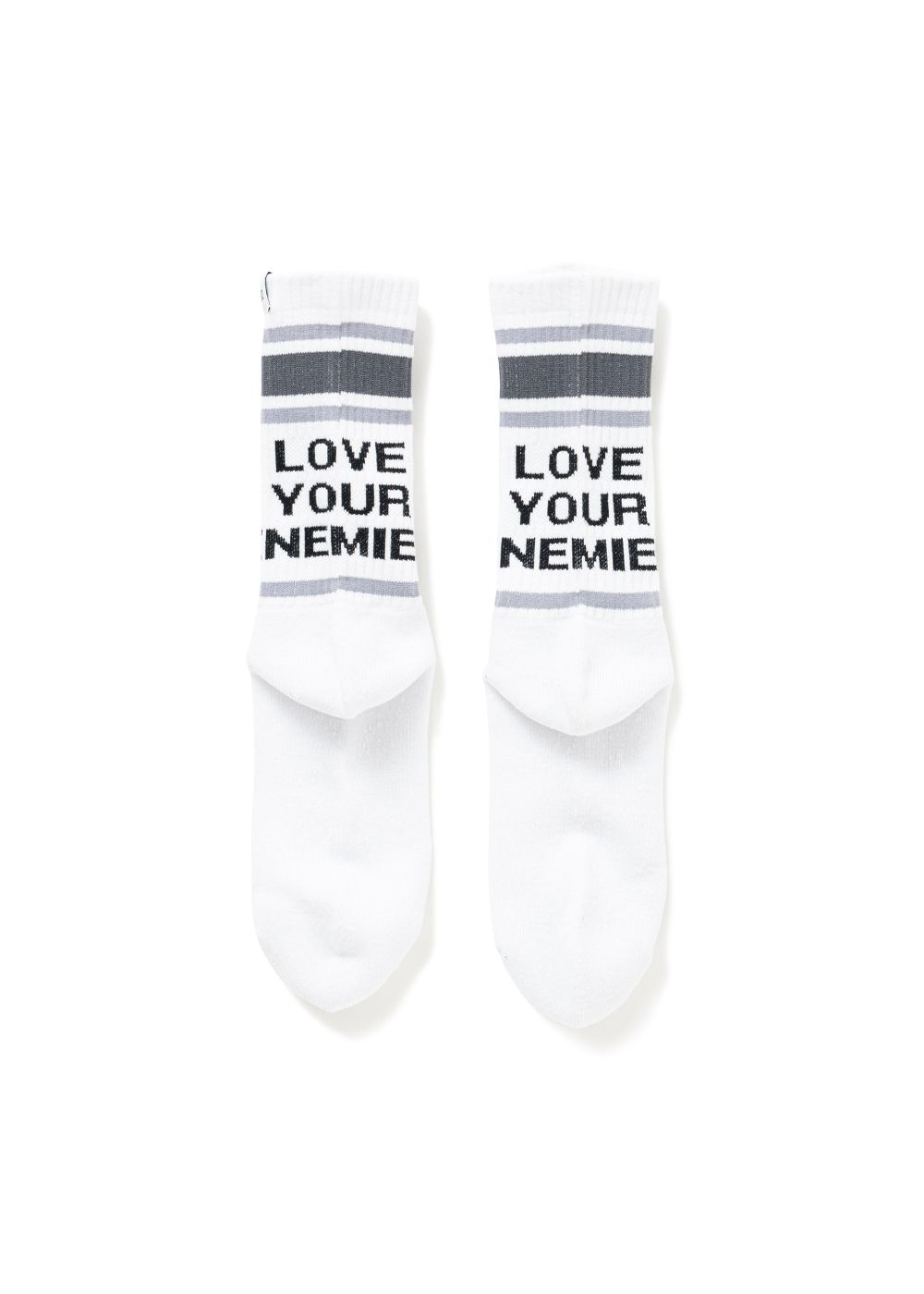 2 Pcs JACQUARD SOCKS "LARRY" (CHARCOAL) / 2パック ラインソックス