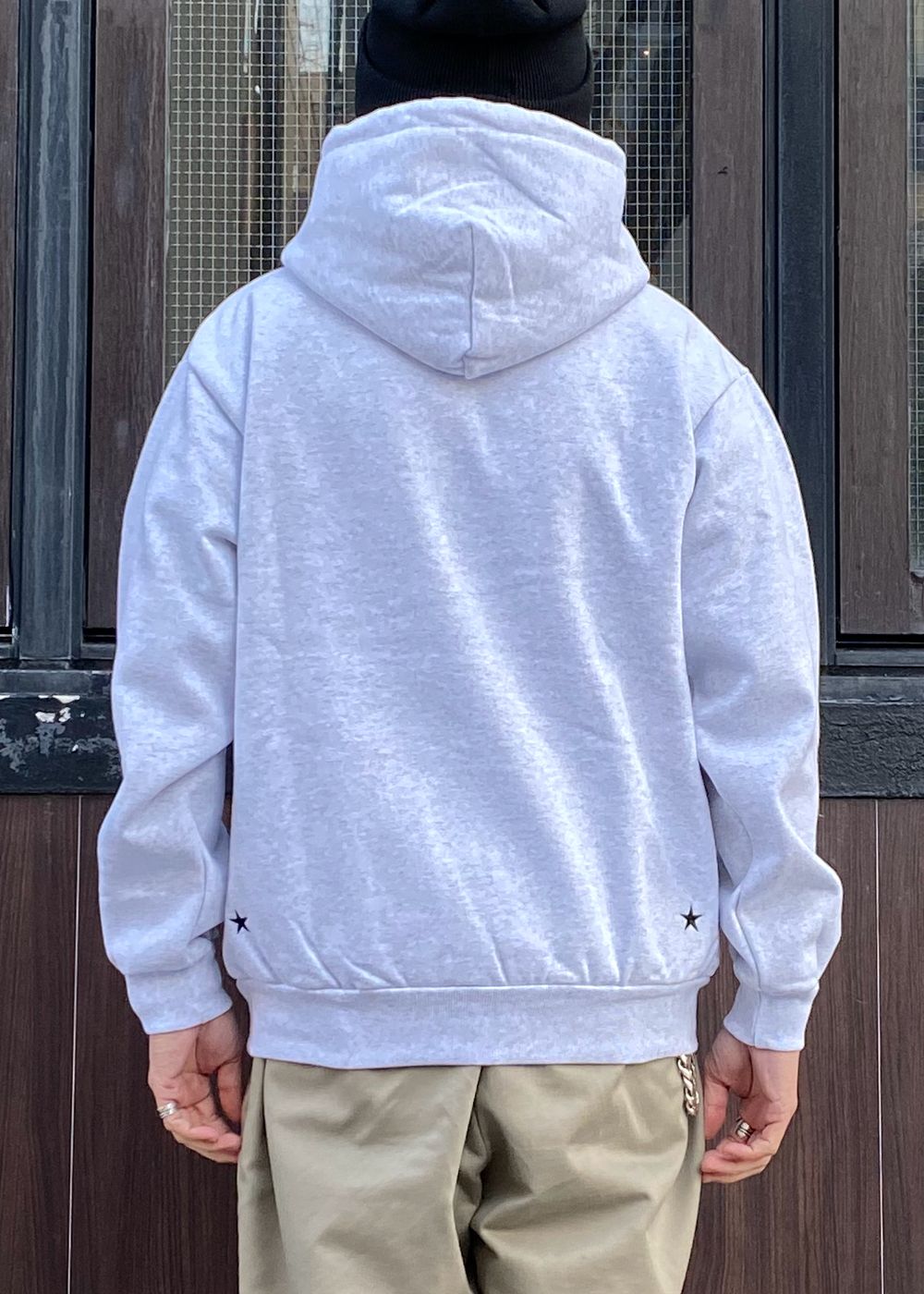 Logo Heavy Hoodie (ASH) / プリント スウェット パーカー