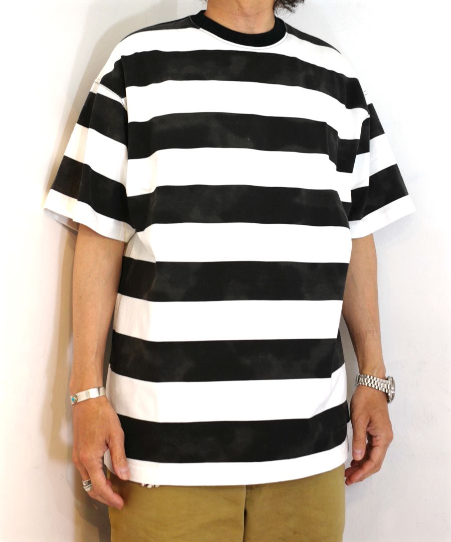 新品 MINEDENIM Hazy Bold Border T-SH L-