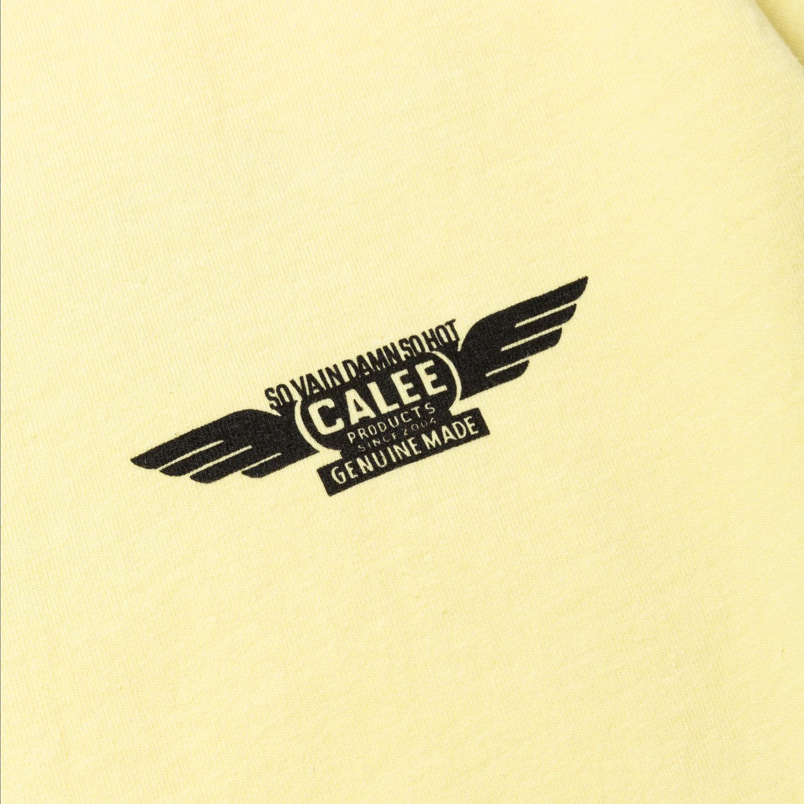 BINDER NECK WING LOGO VINTAGE TEE ＜NATURALLY PAINT DESIGN＞ (LIGHT YELLOW) / ×ナチュラリーペイント コラボ Tシャツ
