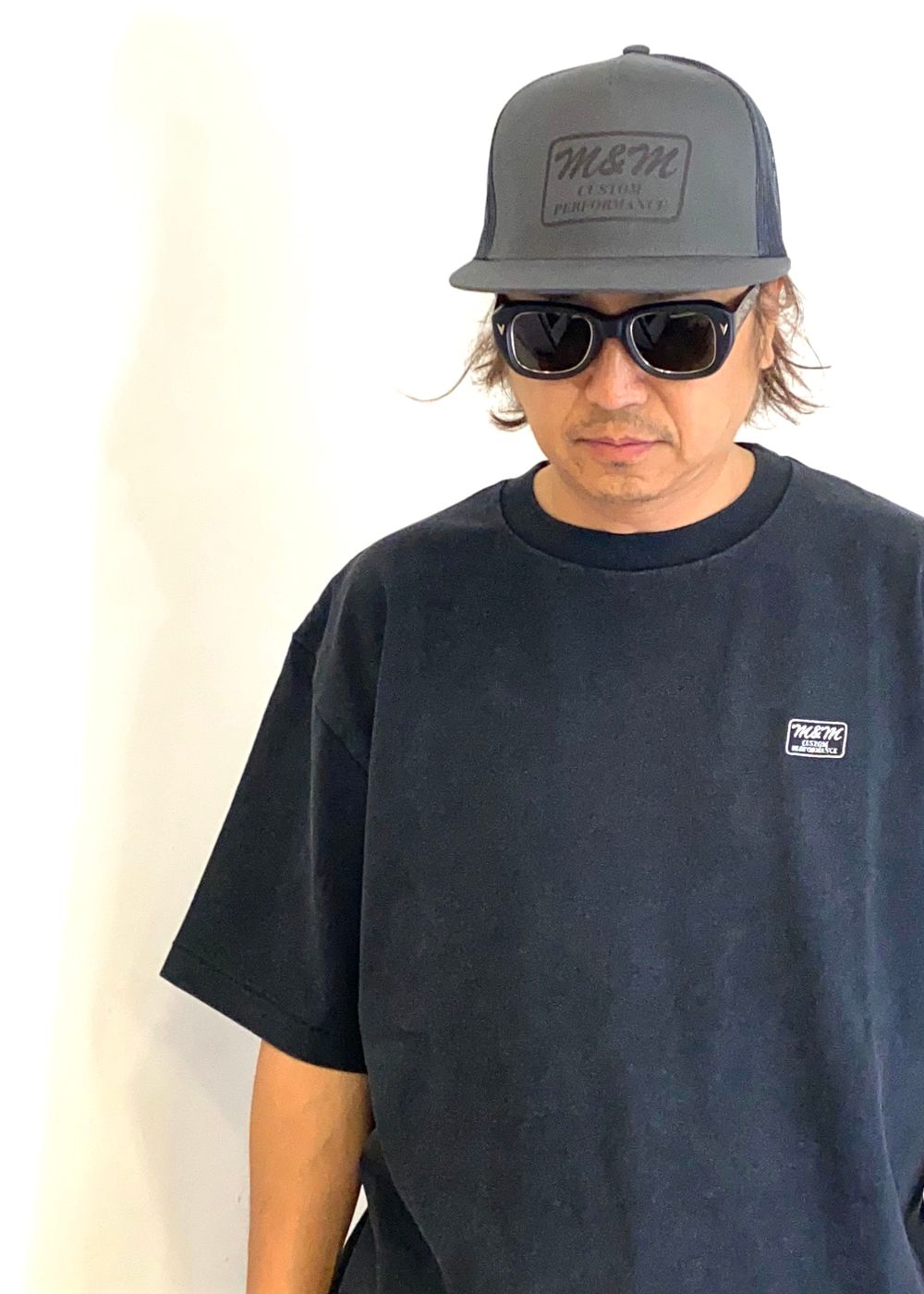 Classic Trucker Mesh Cap (CHARCOAL) / ロゴ プリント メッシュキャップ