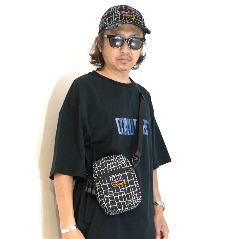 CALEE - ×OVERLAND REFLECTOR SPIDER WEB POUCH BAG (BLACK) / オーバーランド コラボ ポーチ  | LOOPHOLE