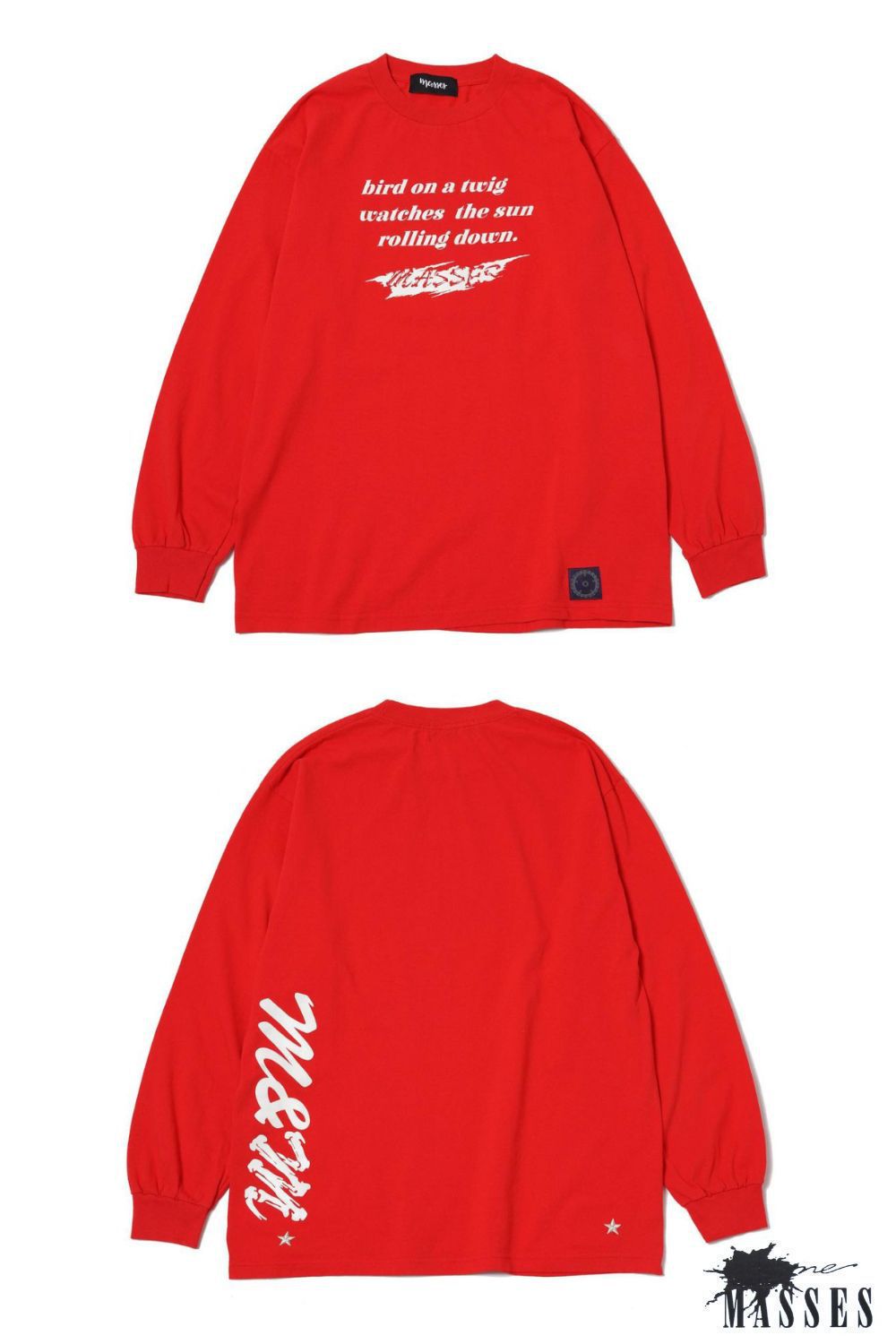 M&M CUSTOM PERFORMANCE - PRINT L/S TEE (×MASSES) (RED) / マシス 