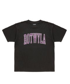 ROT TEE (PURPLE) / カレッジ ロゴ プリント Tシャツ