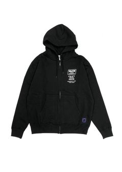 ZIP HOODIE (BLACK) / プリント スウェット ジップ パーカー