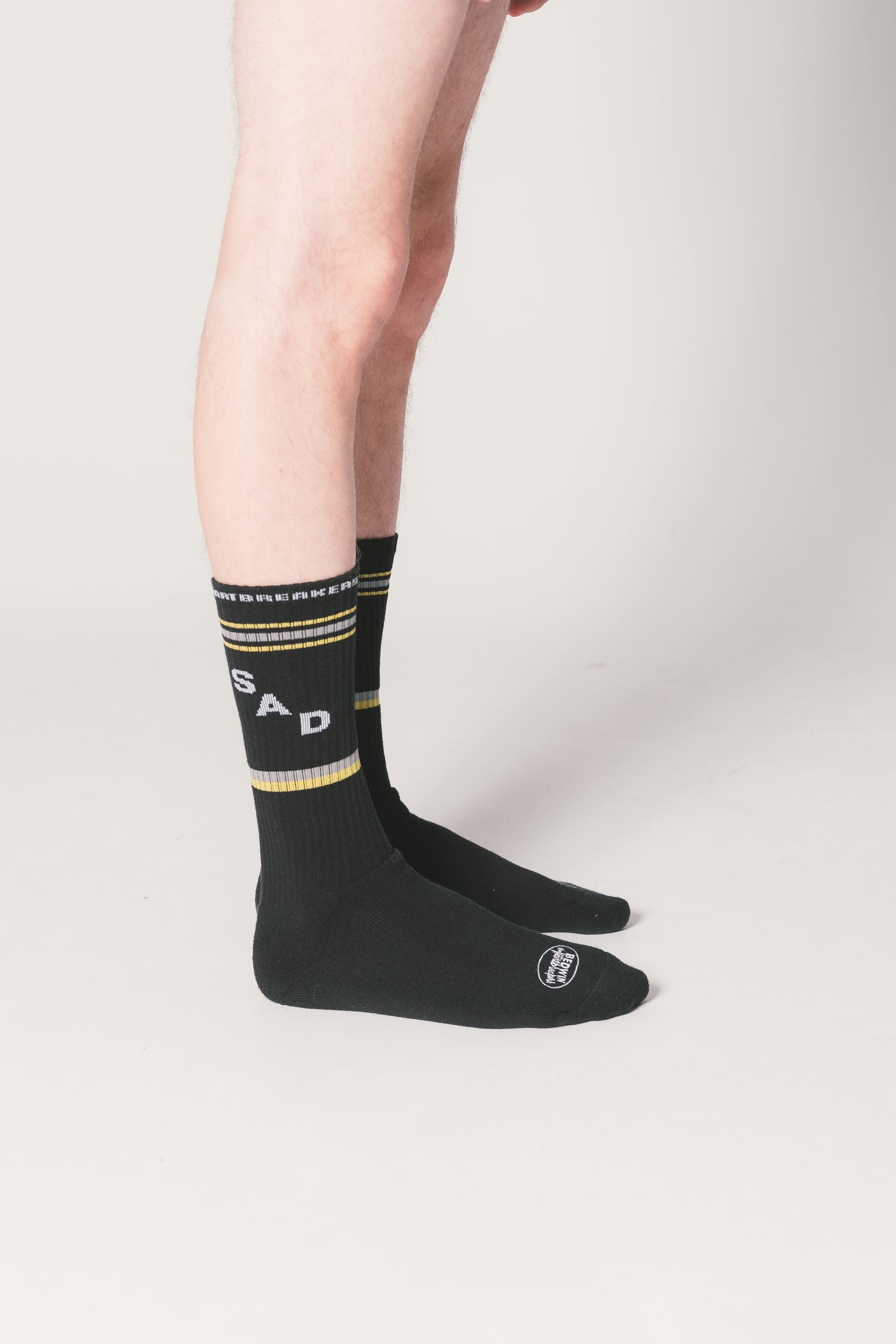 2 Pcs JACQUARD SOCKS "LARRY" (BURGUNDY) / 2パック ラインソックス