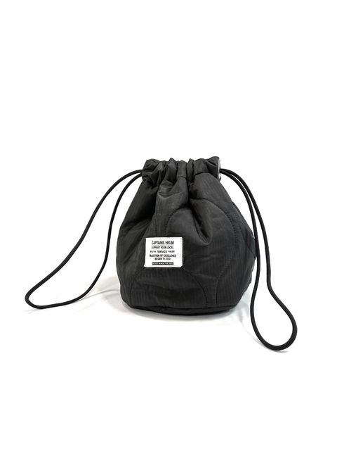 QUILTING KINCHAKU (GRAY) / キルティング 巾着ポーチ