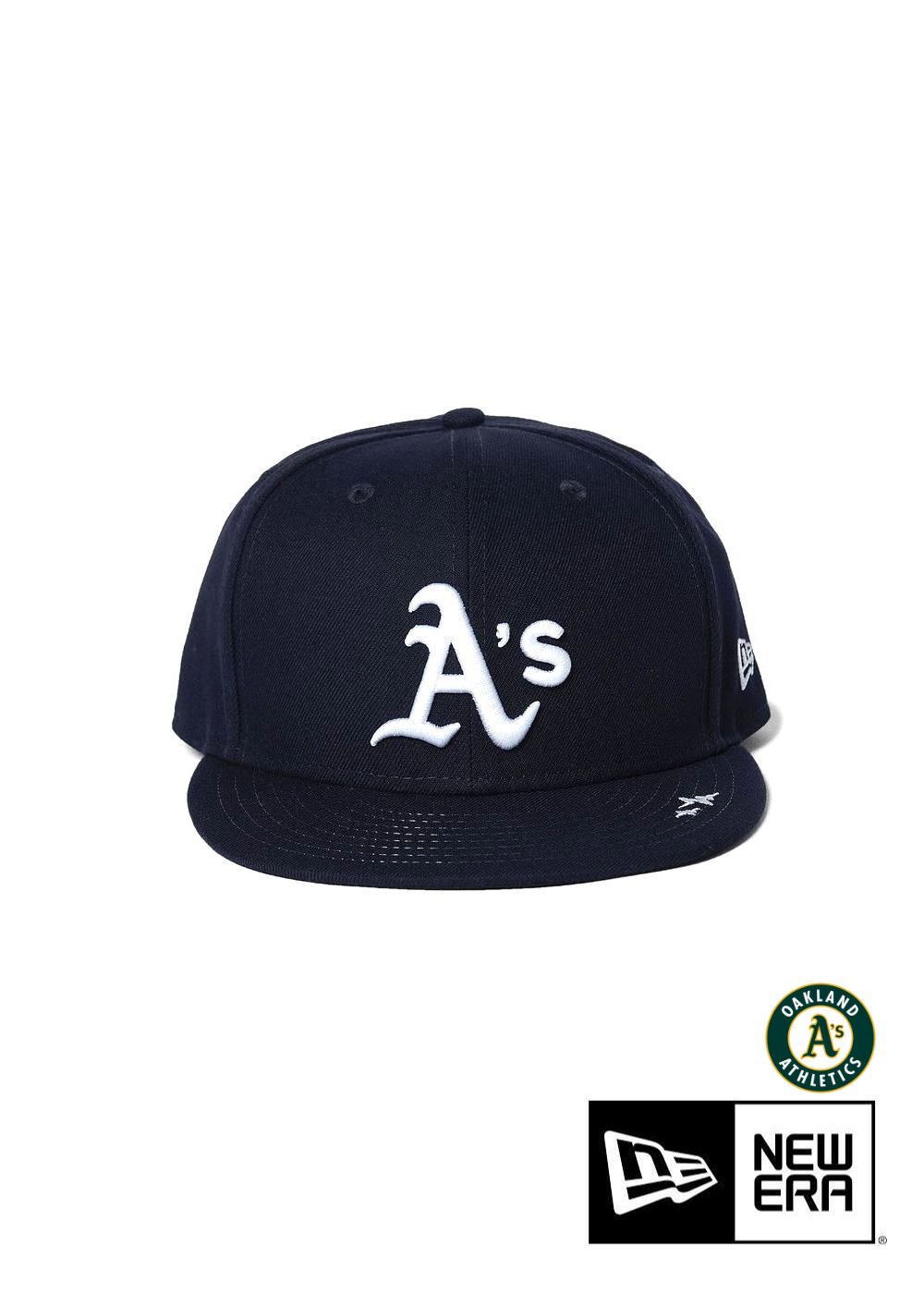 ×NEWERA OAKLAND ATHLETICS CAP (NAVY) / ニューエラ コラボベースボールキャップ - フリーサイズ