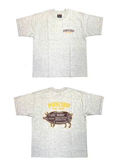 PORK BACK TEE (GRAY) / ポークバック ロゴ Tシャツ