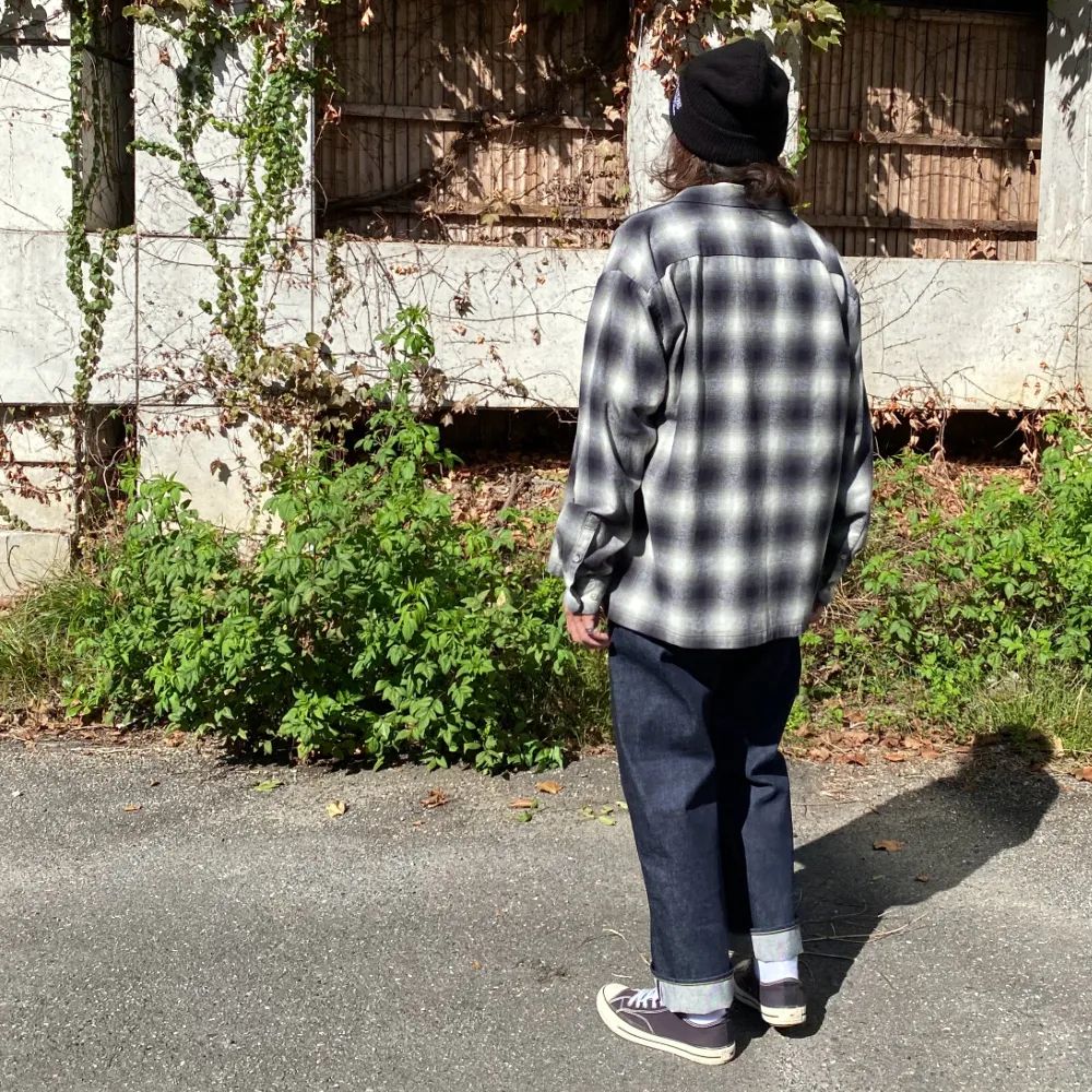 【ラスト1点】C.Flannel Ombre Open Collar SH Collar SH (BLT) / オンブレチェック オープンカラーシャツ