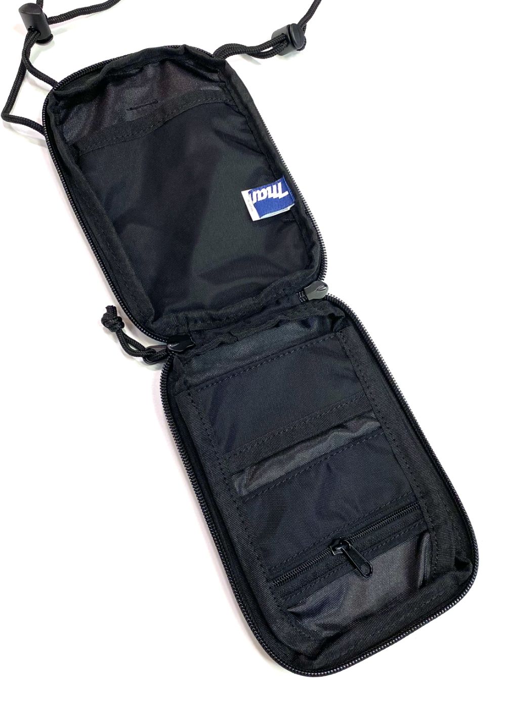 FLAT POUCH (BLACK) / プリント ミニ ポーチ