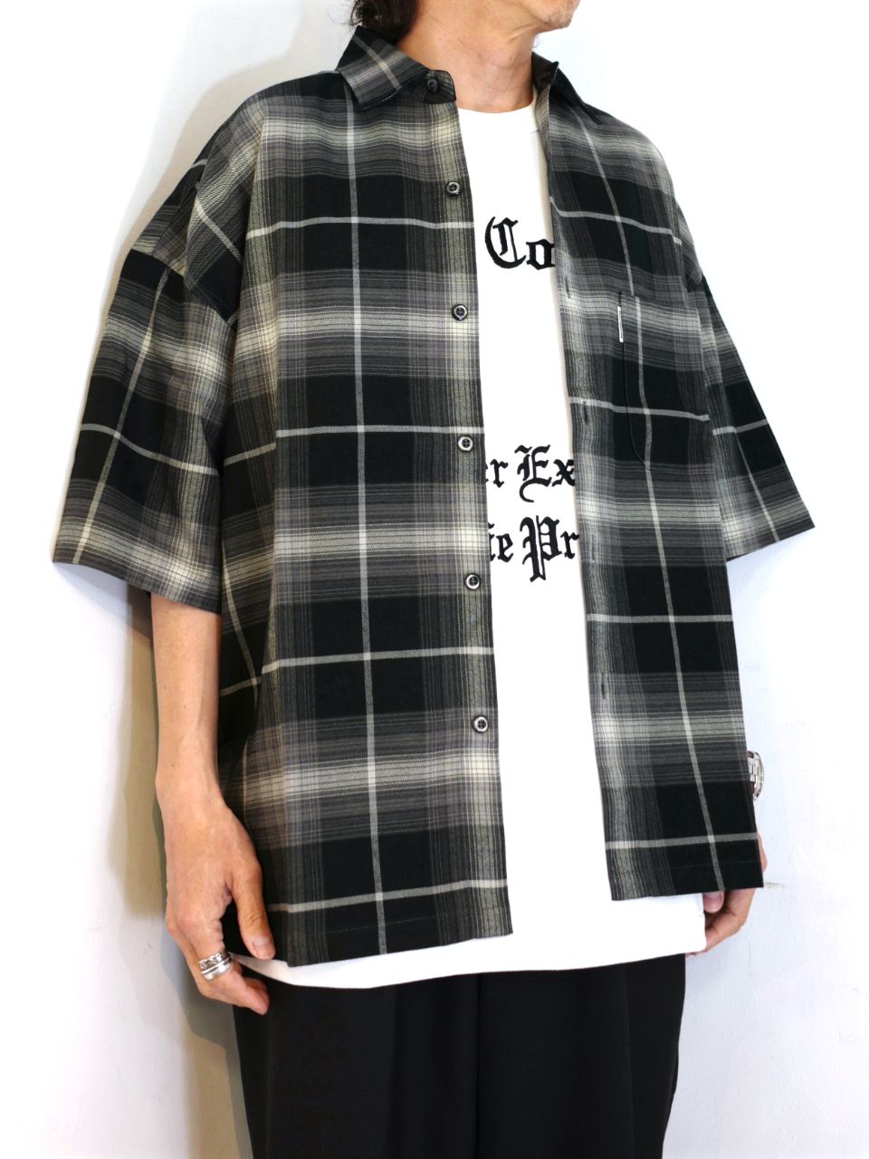 COOTIE PRODUCTIONS - R/C Ombre Check S/S Shirt (BLACK) / オンブレ ...