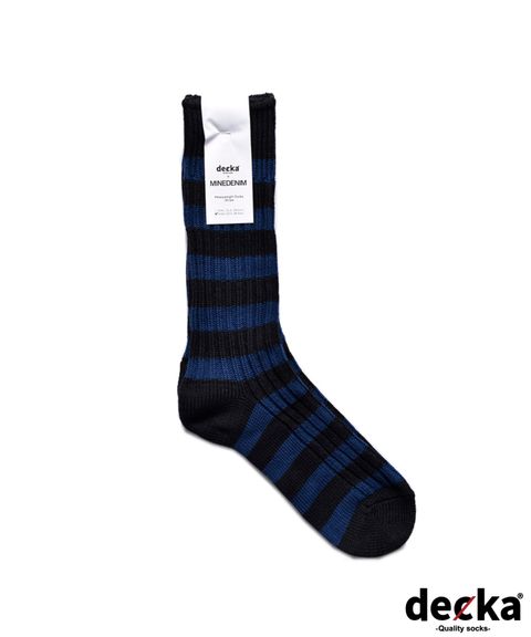 【ラスト1点】×decka Border Rib SOX (BPT) / デッカ コラボ ボーダー ソックス