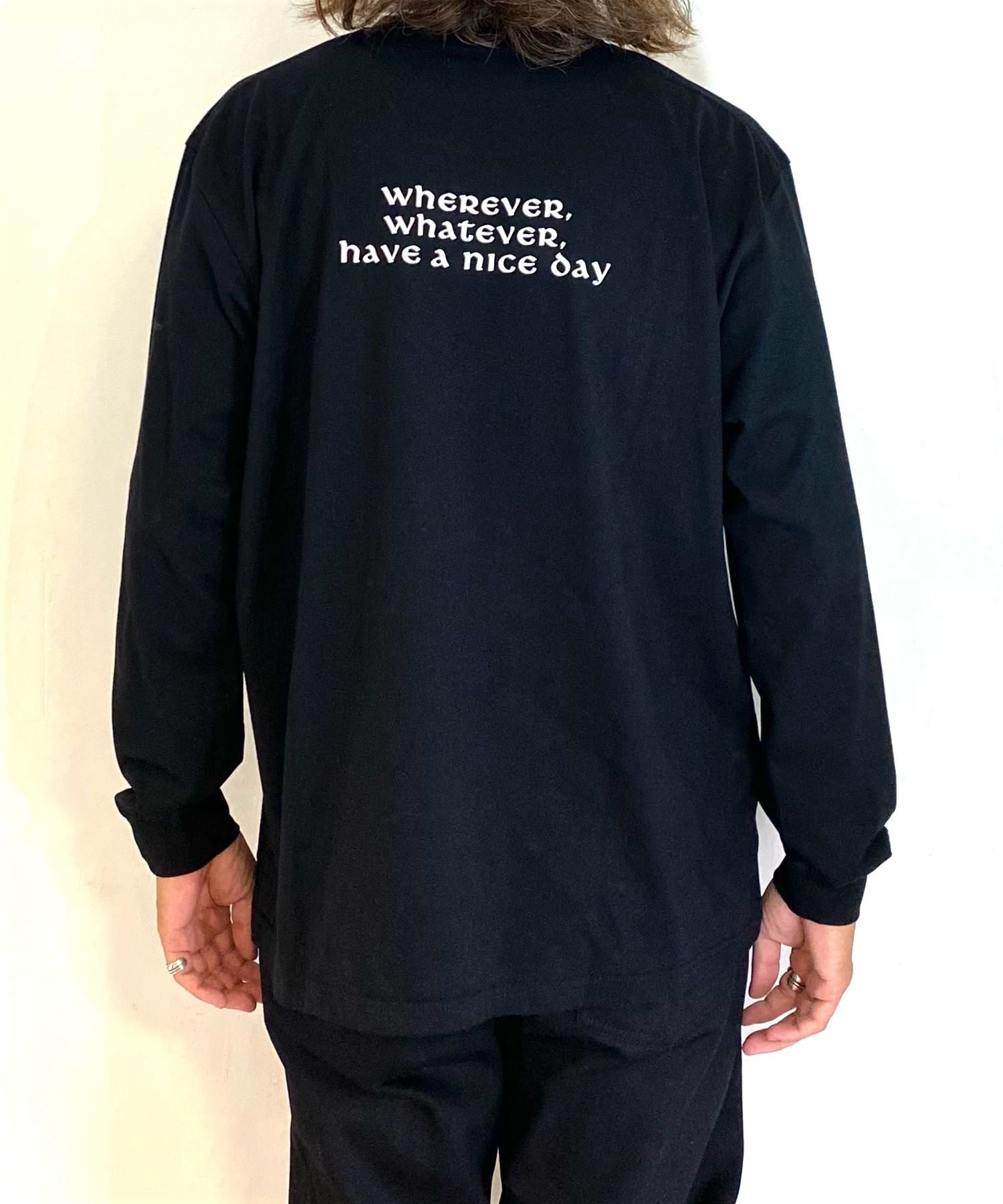 【ラスト1点】R9 PHOTO LS TEE (BLACK) /  オリジナル フォトプリント Tシャツ