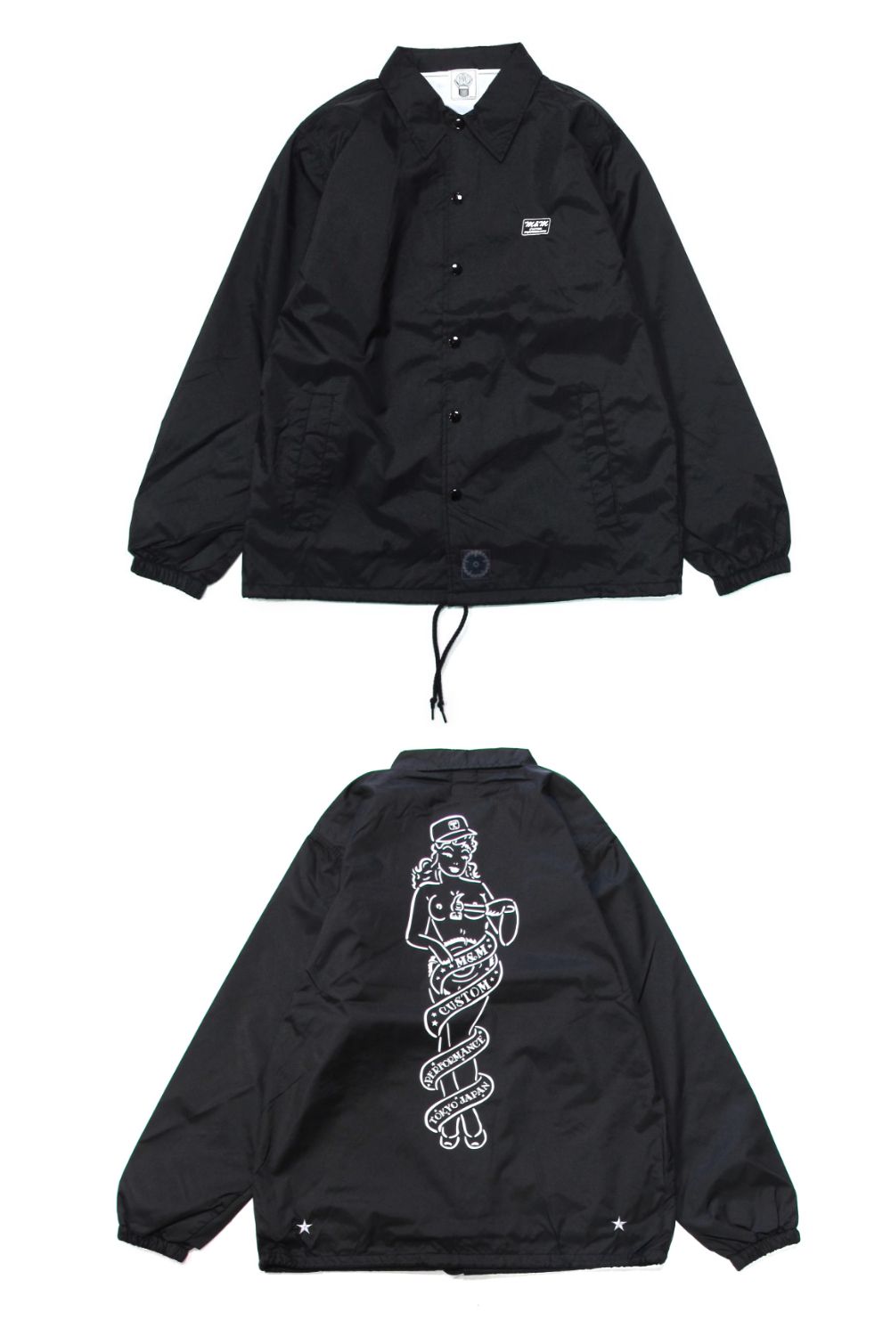 M&M CUSTOM PERFORMANCE - PRINT WINDBREAKER (BLACK) / バック