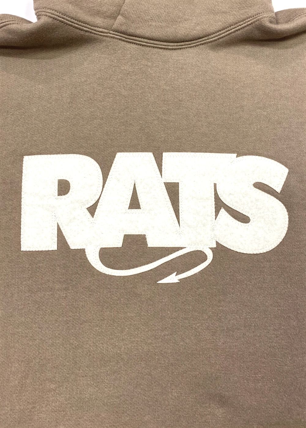 【ラスト1点】BOX LOGO HOODIE (KHAKI) / ロゴ アップリケ スウェット パーカー