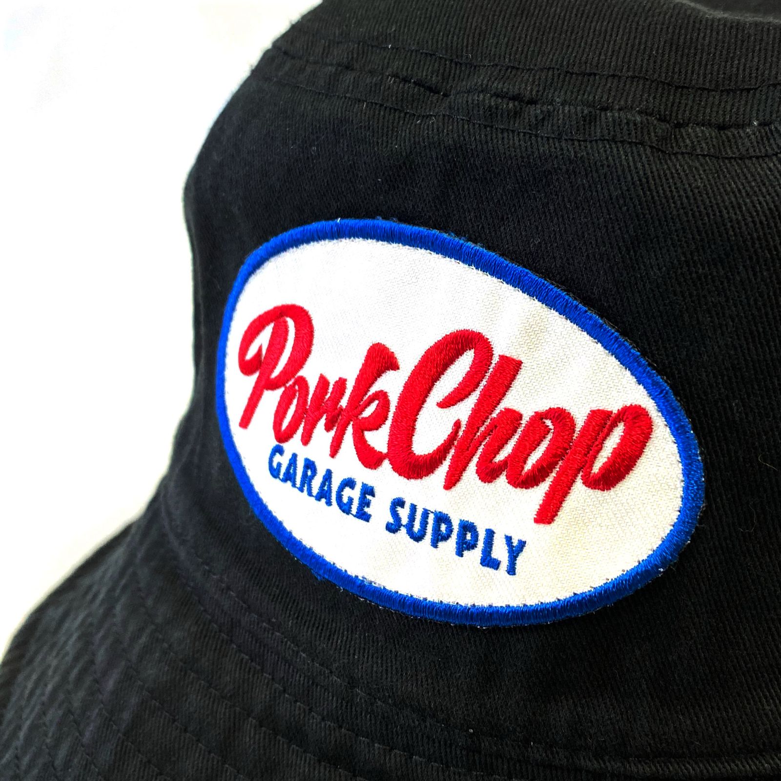 PORKCHOP - OVAL BUCKET HAT (BLACK) / オーバルワッペン バケット