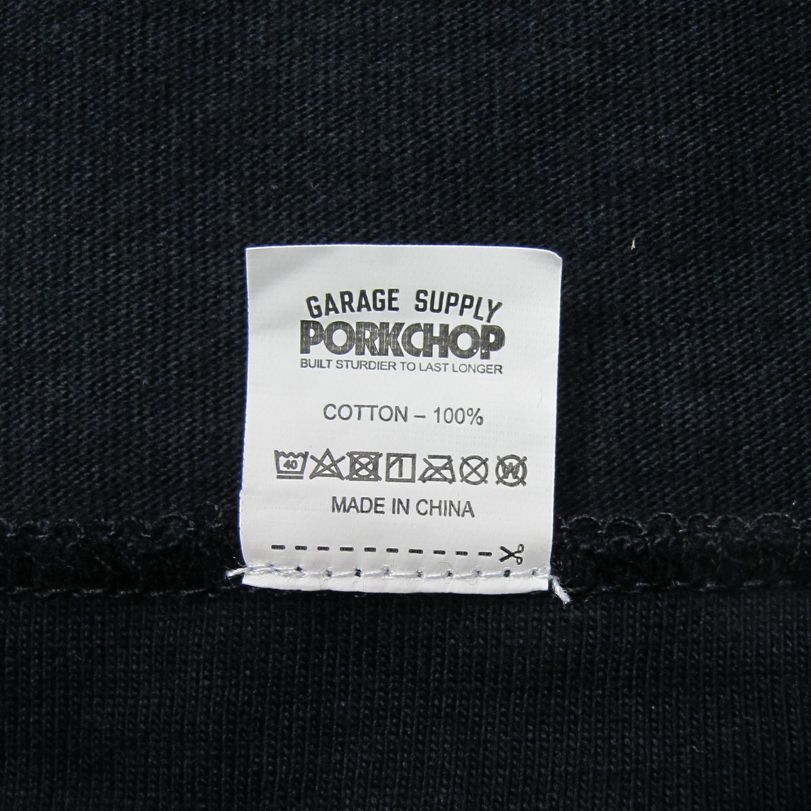 PORK BACK TEE (BLACK) / ポークバック ロゴ Tシャツ