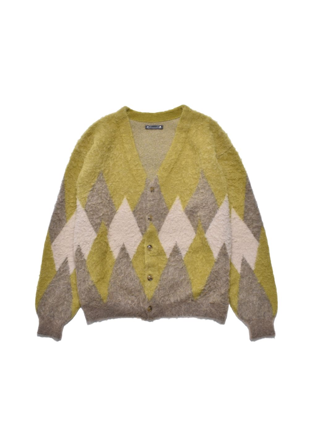 Mohair Argyle Knit Cardigan (YPT) /  アーガイル モヘアニット カーディガン