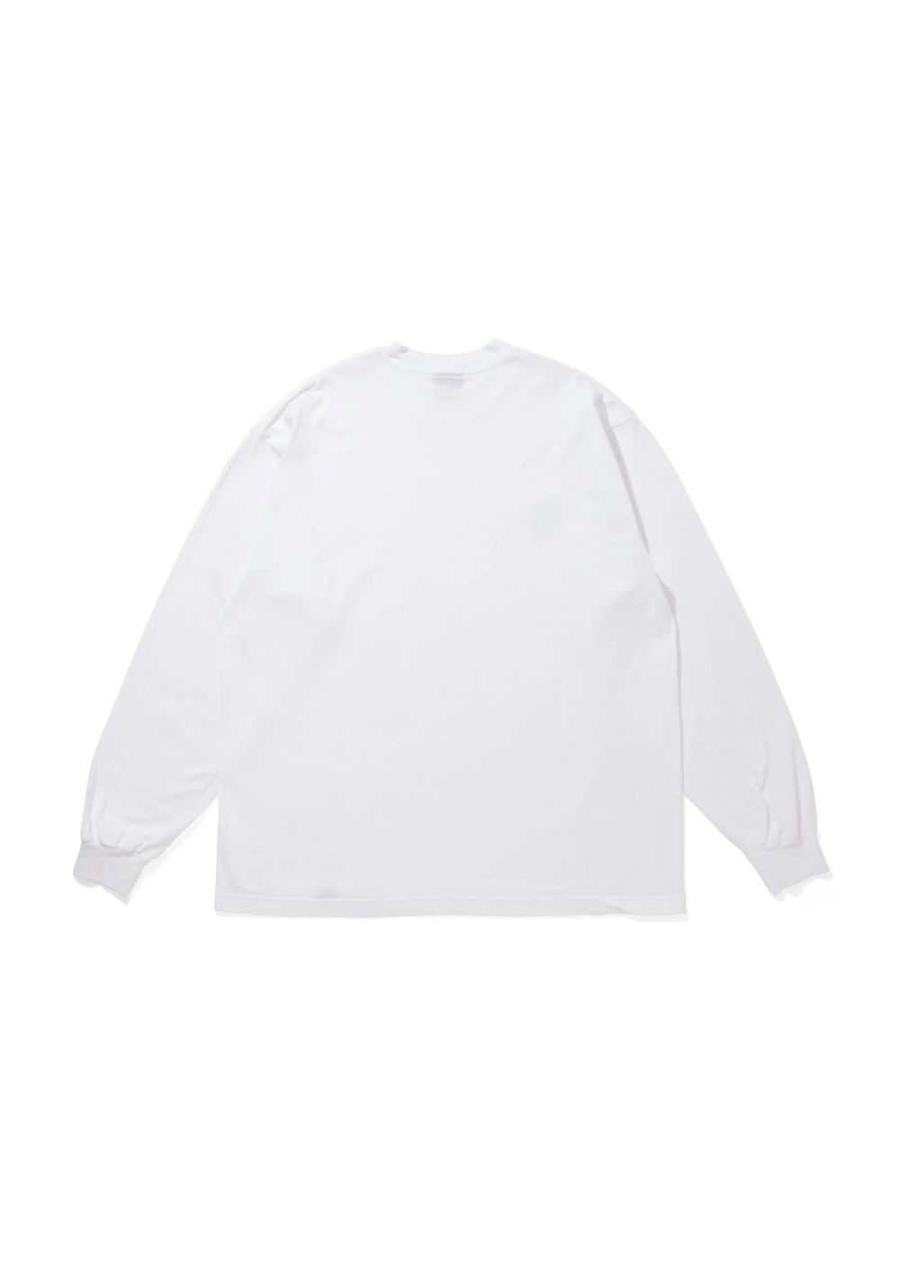 Logo L/S Tee-2 (WHITE) / ロゴ プリント ルーズフィット ロングスリーブ Tシャツ