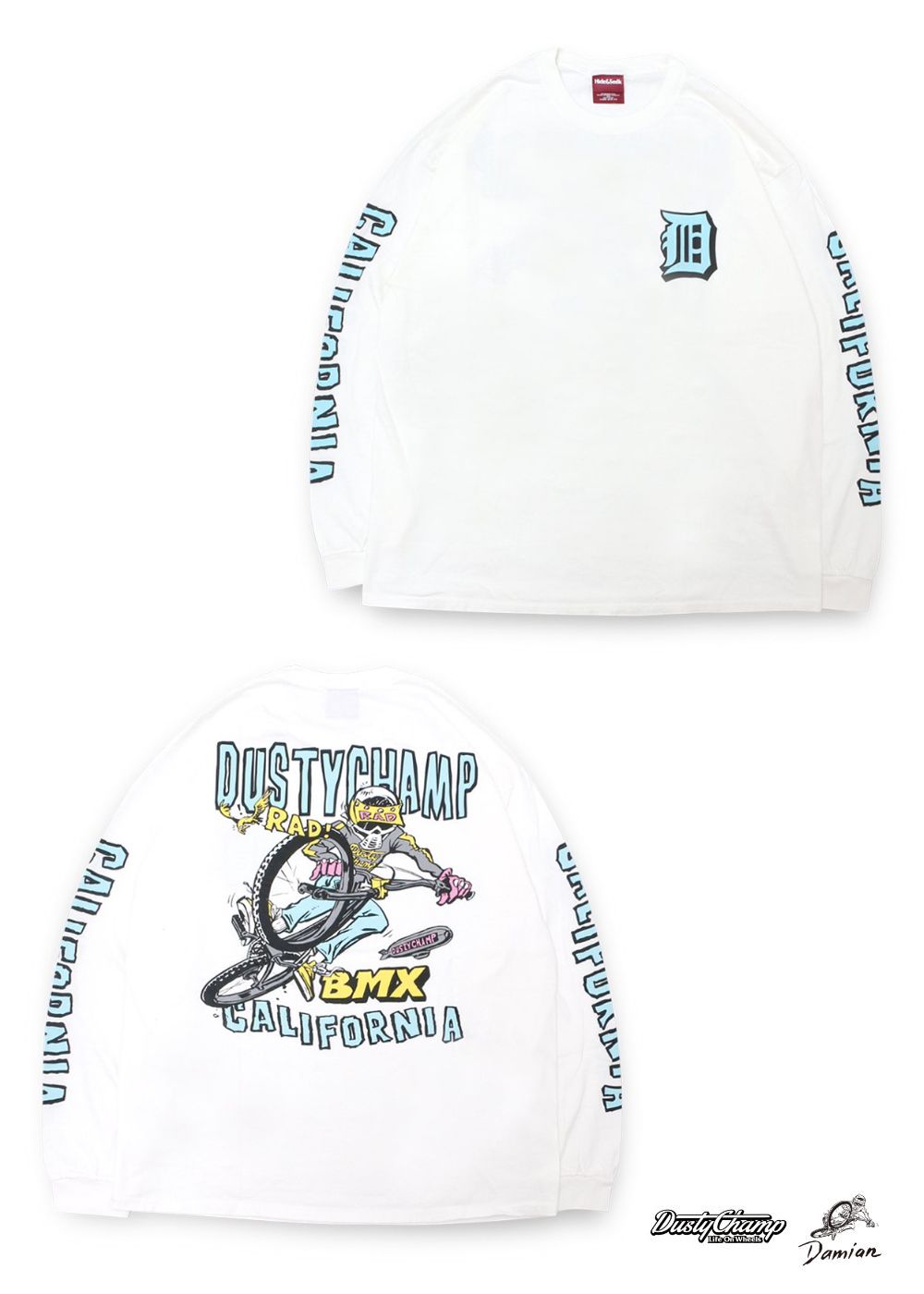 HideandSeek - DustyChamp × DamianFulton L/S TEE (WHITE