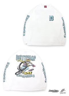 【ラスト1点】DUSTYCHAMP × DamianFulton L/S TEE (WHITE) / ダスティーチャンプ × ダミアンフルトン コラボ ロングスリーブ Tシャツ