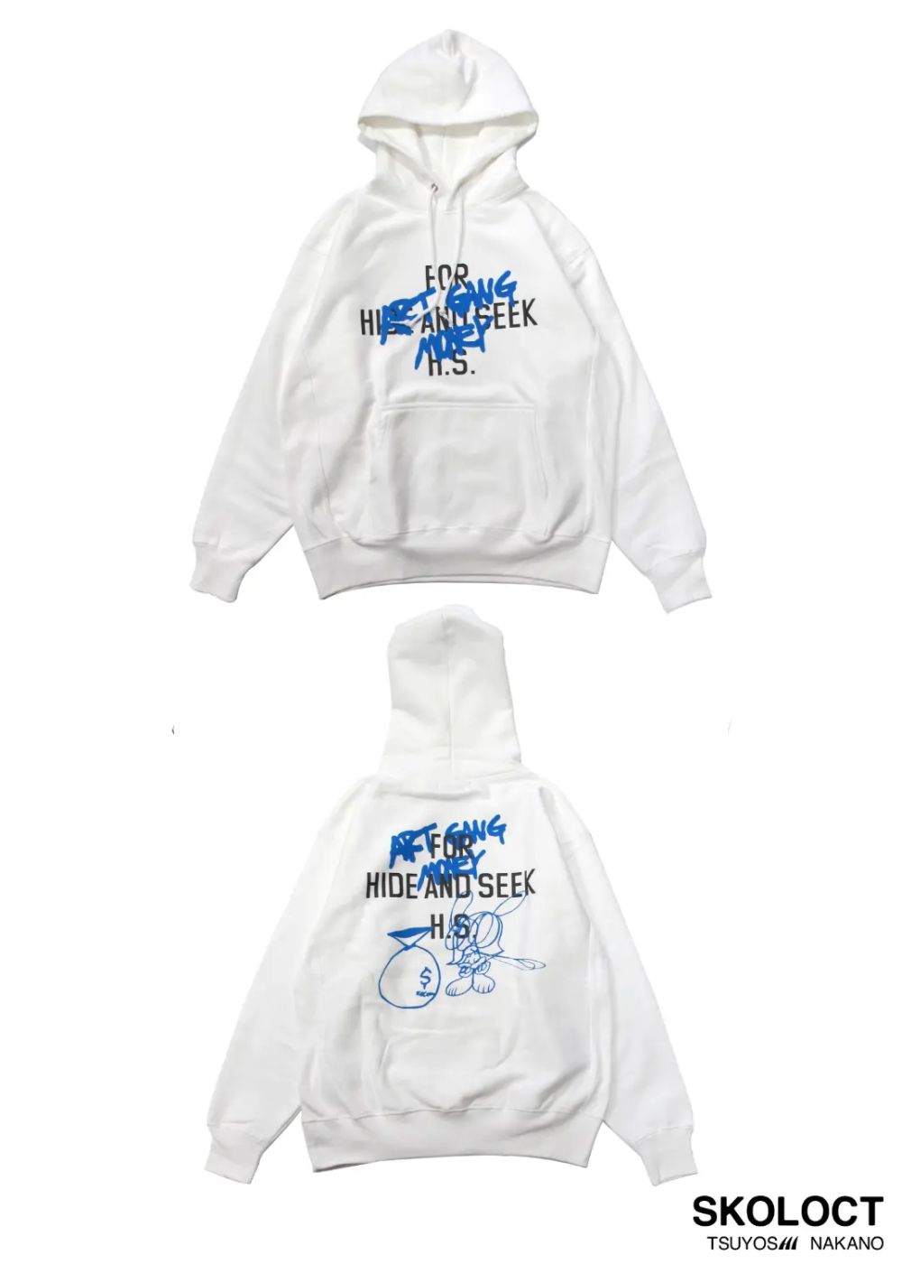 ×SKOLOCT HOODED SWEATSHIRT (WHITE) / スコロクト コラボスウェットパーカー