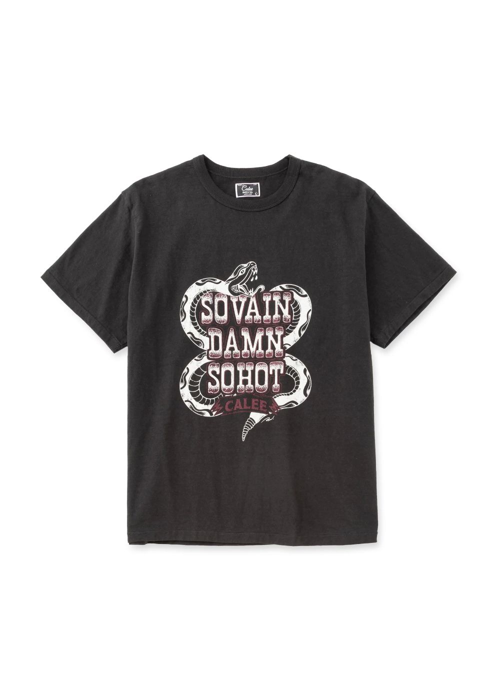 GARMENT DYE SNAKE LOGO TEE ＜BARTHDAY WORKS DESIGN＞ (INK BLACK) / ×バースデイワークス コラボ Tシャツ