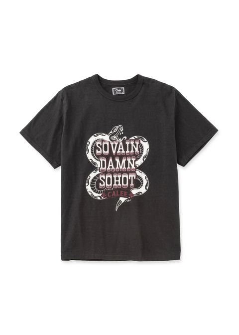 GARMENT DYE SNAKE LOGO TEE ＜BARTHDAY WORKS DESIGN＞ (INK BLACK) / ×バースデイワークス コラボ Tシャツ
