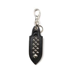 STUDS LEATHER KEY RING (BLACK) / スタッズ レザー キーリング