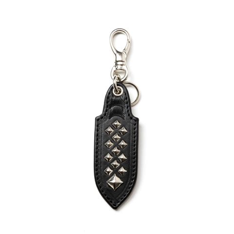 STUDS LEATHER KEY RING (BLACK) / スタッズ レザー キーリング