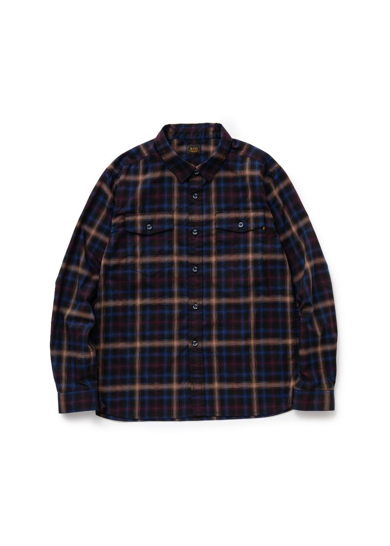 RATS - OMBRE CHECK SHIRT (BLACK CHECK) / コットン オンブレ 