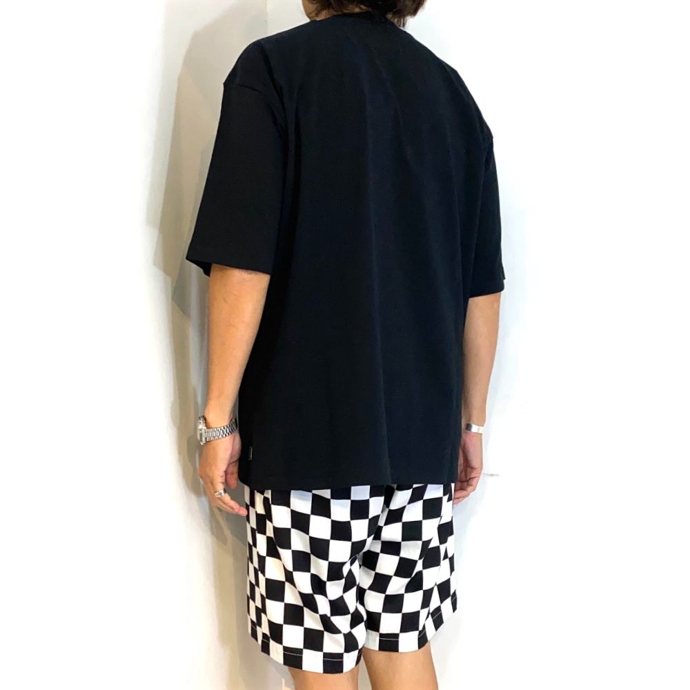 CAPTAIN’S FLAG TEE (BLACK) / ロゴ刺繍&アメリカンフラッグ プリント Tシャツ