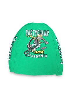 DUSTYCHAMP × DamianFulton L/S TEE (GREEN) / ダスティーチャンプ × ダミアンフルトン コラボ ロングスリーブ Tシャツ